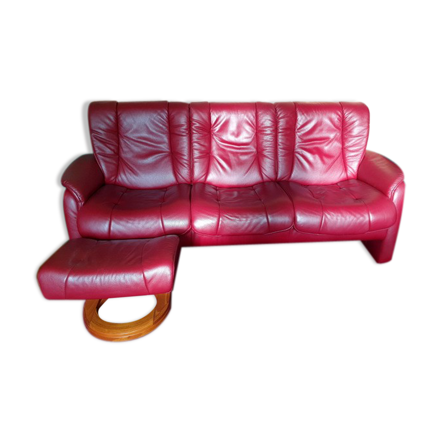 Sofa himmola cuir red with ottoman