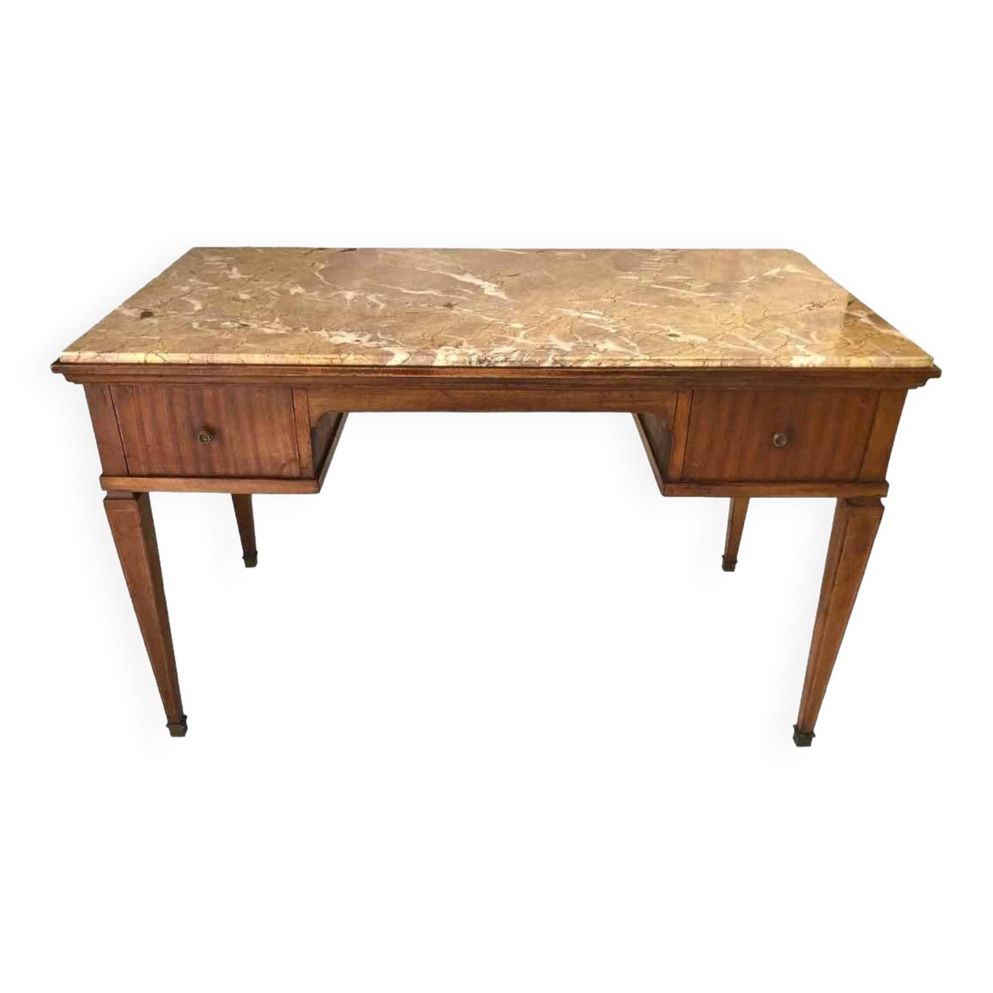 Wood and pink marble desk