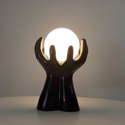 Vintage Italian ceramic and opaline lamp from the 80s