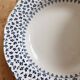 4 vintage Gien deep plates – Ivory earthenware with blue flowers