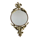 Antique small bronze mirror in Louis XIV style