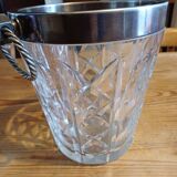 Crystal and Silver Metal Ice Bucket