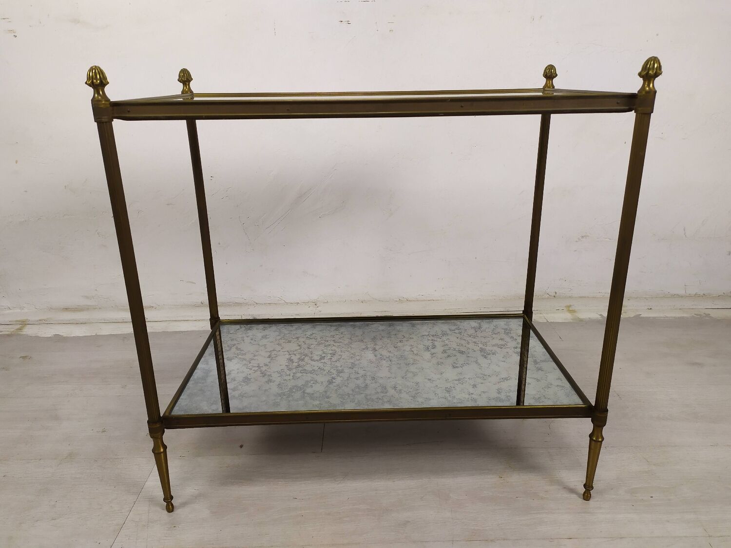 Louis XVI gilded brass console