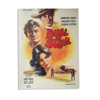 Affiche cinéma "Duel au Soleil" Gregory Peck, Jennifer Jones 60x80cm 1963