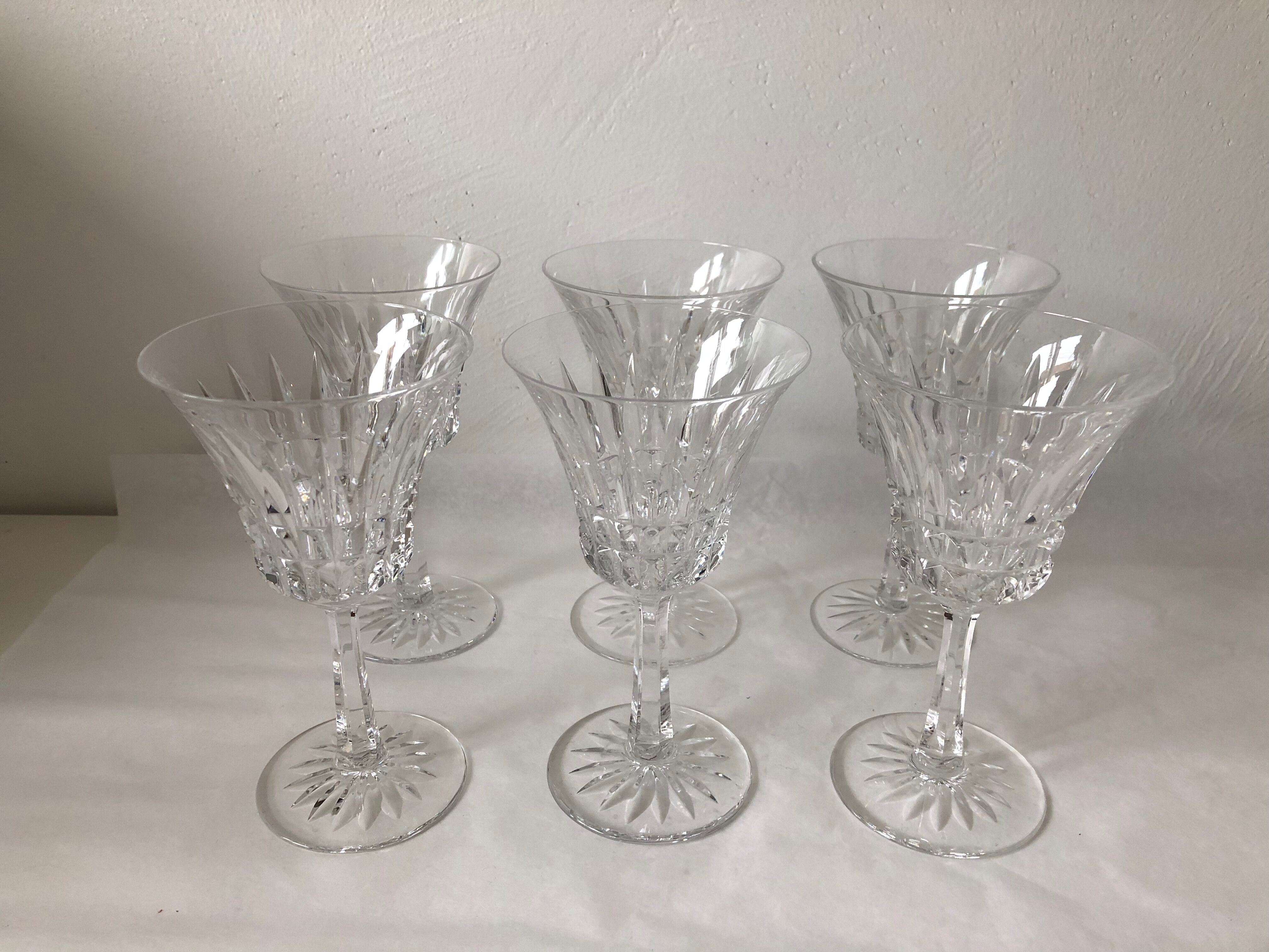 Suite of 6 former Baccarat crystal wine glasses