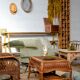 Dark rattan coffee table