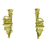 Pair of gilded bronze blaze