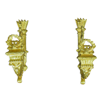 Pair of gilded bronze blaze