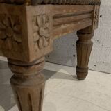 Louis XVI style footrest in stained beech, 20th century