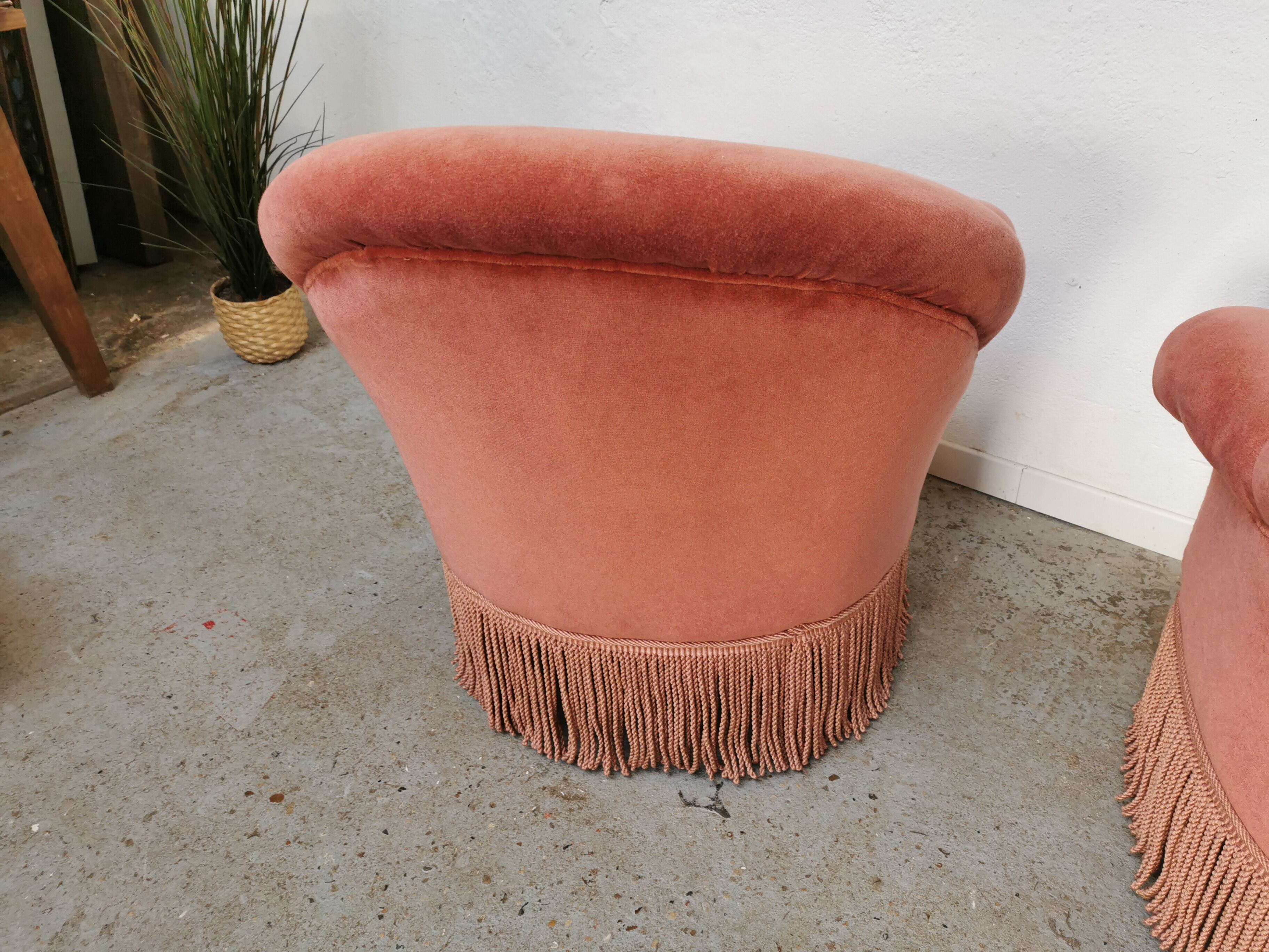 Paire de fauteuils crapaud vintage