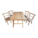 Ensemble de salle à manger rustique fait main avec table en chêne et frêne et 4 chaises, années 1960