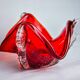 Sommerso red pocket tray by Seguso, frosted Murano glass, Italy, 1970