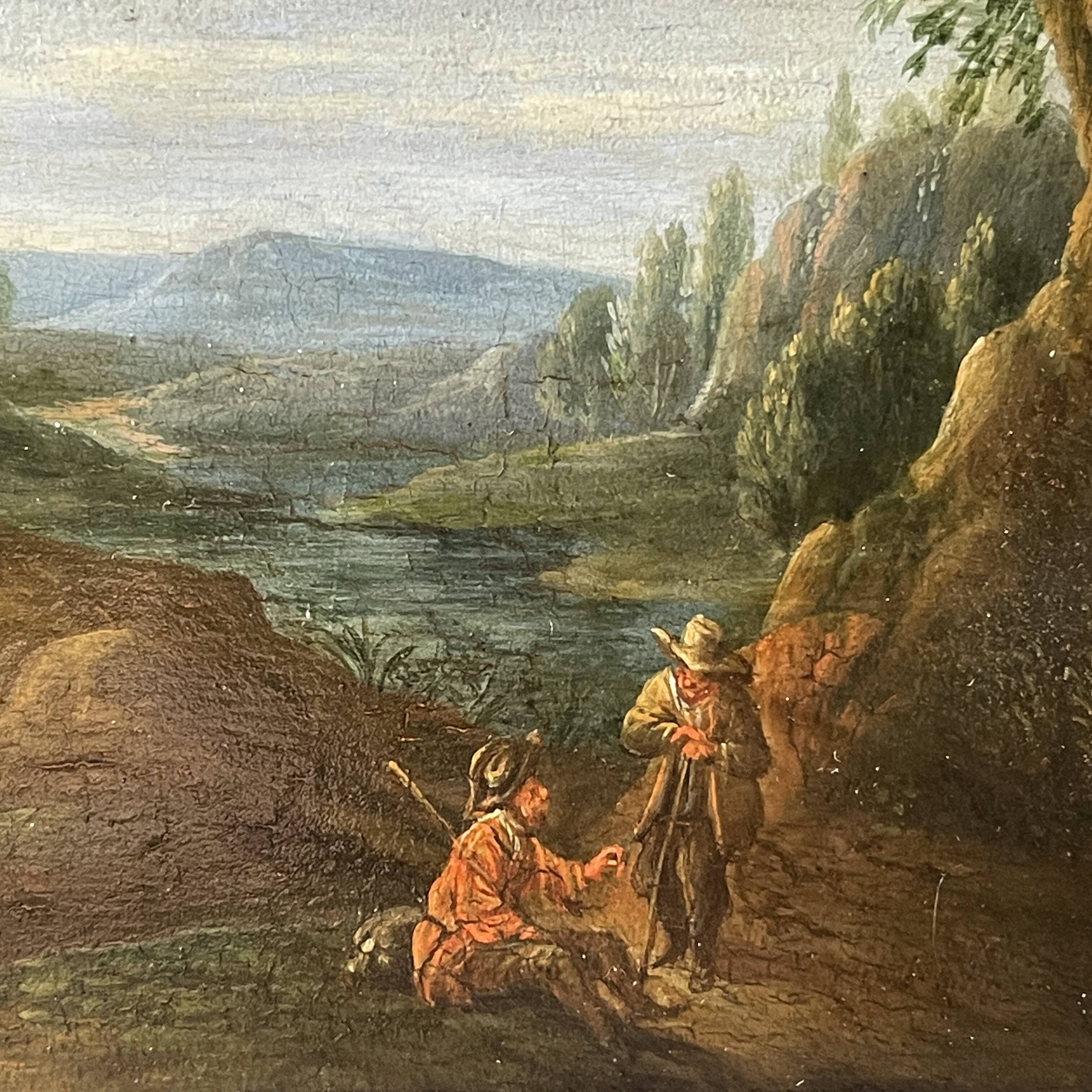 Pair of small paintings, Entourage of Jan Peeter Verdussen, oil on panel, 18th century