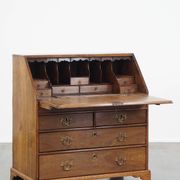Antique English oak secretaire late 18th/early 19th century with stepped interior and working locks
