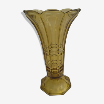 Vase vintage verre ambré