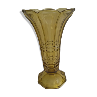 Vintage vase amber glass