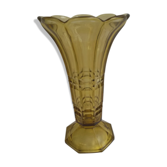 Vase vintage verre ambré