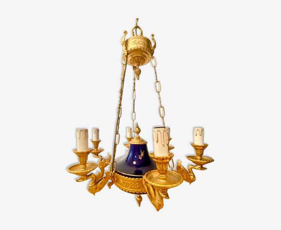 French Empire Style Ormolu 6 Arm, Chandelier French Empire