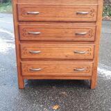 Art Deco chest of drawers in gilded oak.