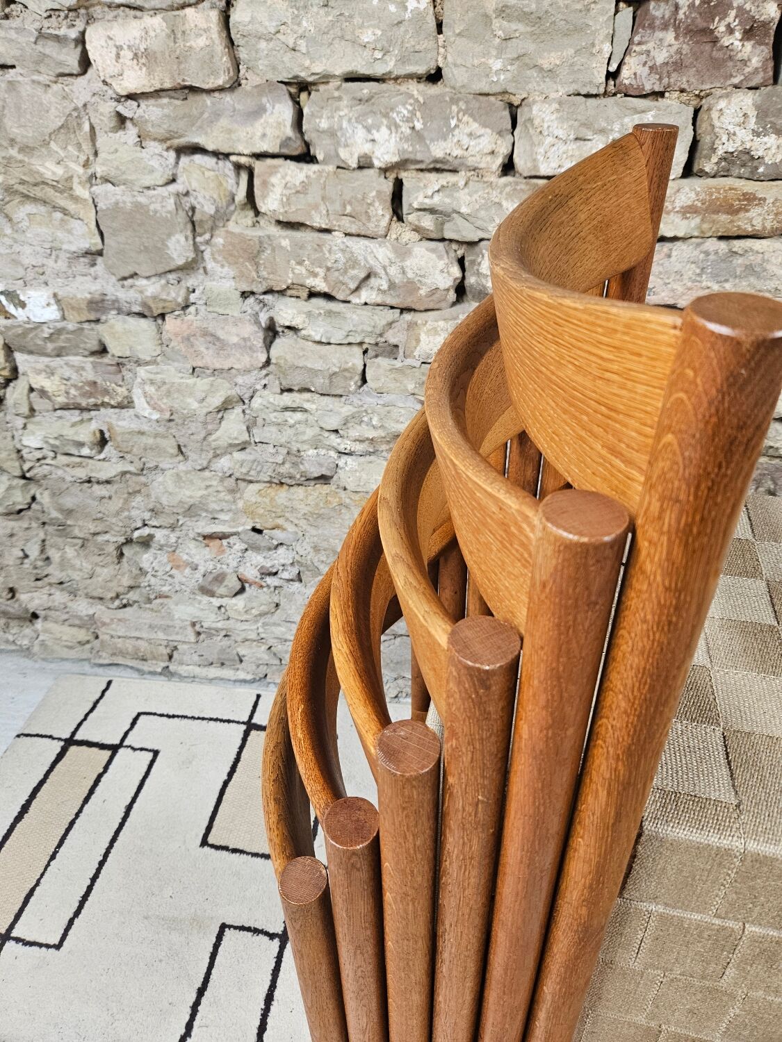 6 Scandinavian chairs 1960" braided straps