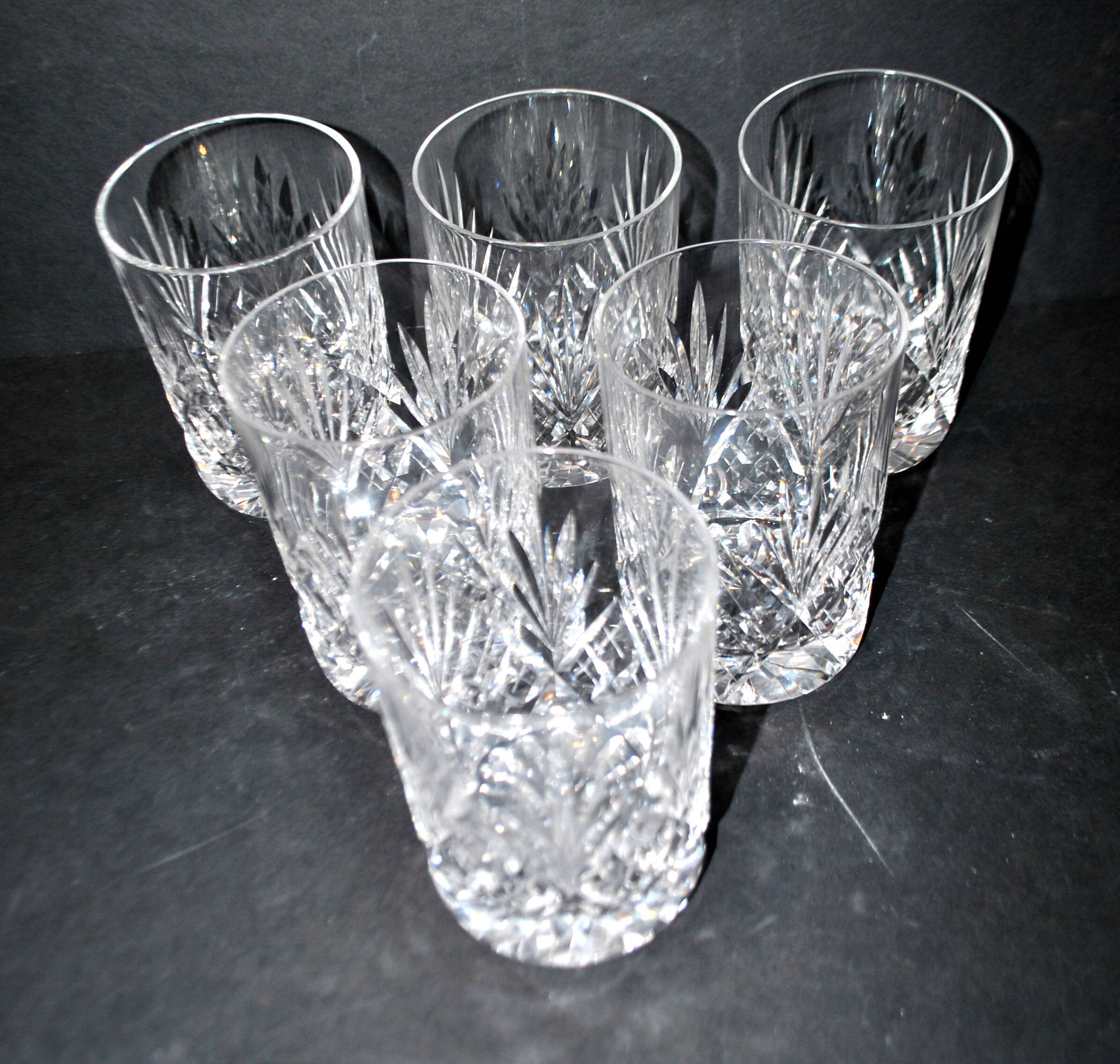 Set of 6 Lemberg Junon cut crystal whisky glasses near Chantilly