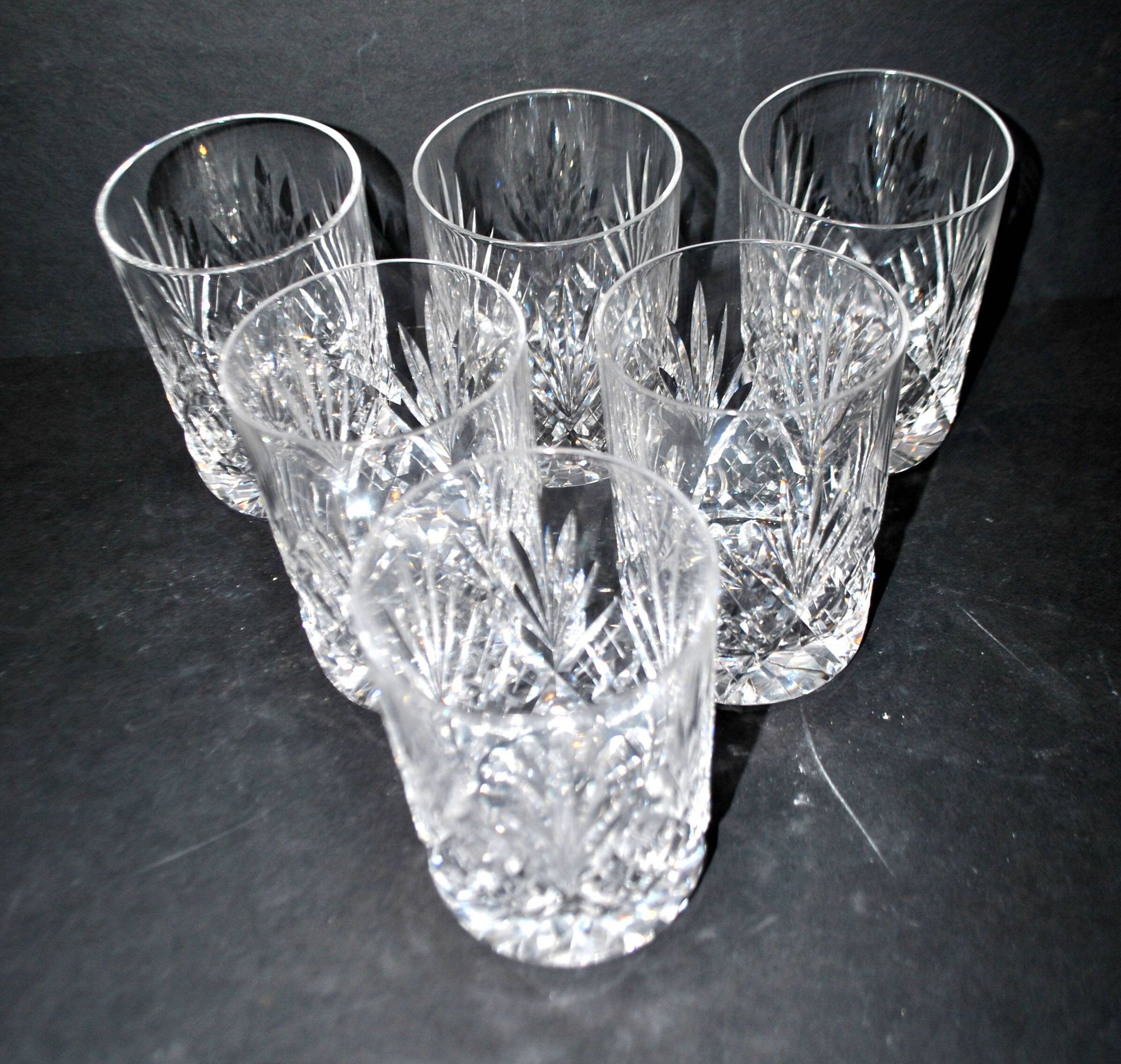 Lot de 6 verres à whisky en cristal taillé Lemberg JUNON proche Chantilly