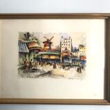 Engraving moulin rouge paris