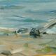 Vintage European oil on canvas – "Beach Scene"