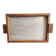 French vintage tray from the 50s, oak and glass