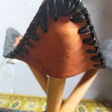 Folding tripod stool in Africa leather