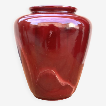 Vase en céramique bordeaux, Isolde, Allemagne, années 1970.