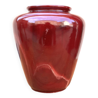 Ceramic, burgundy vase, Isolde, Germany, 1970s.