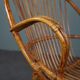 Dark rattan armchair with armrests Dutch Design 1960