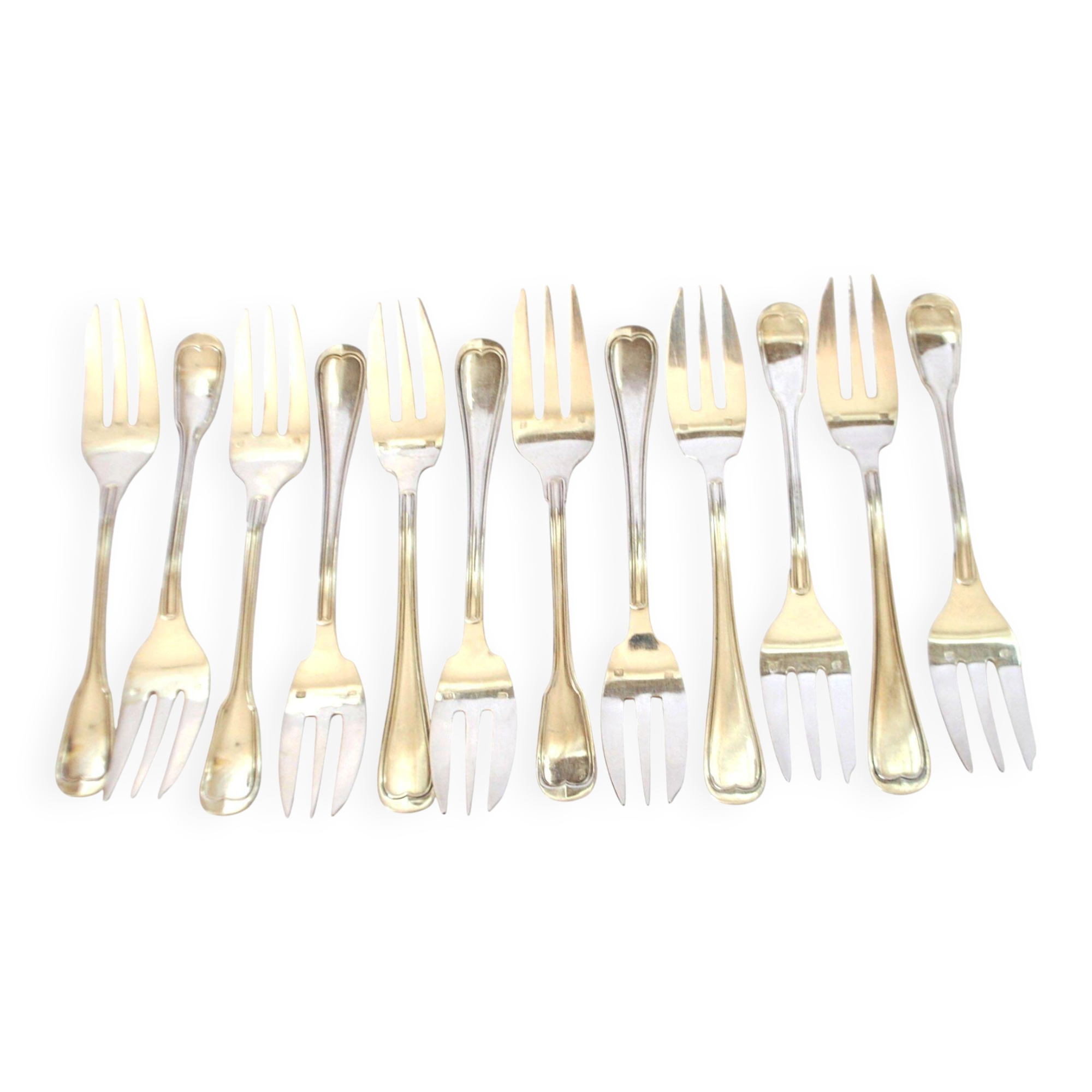 ST MEDARD set of 12 dessert forks with an antique style fillet Chinon 14.5 cm