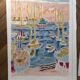 Lithographie le port de cannes par jules cavailles