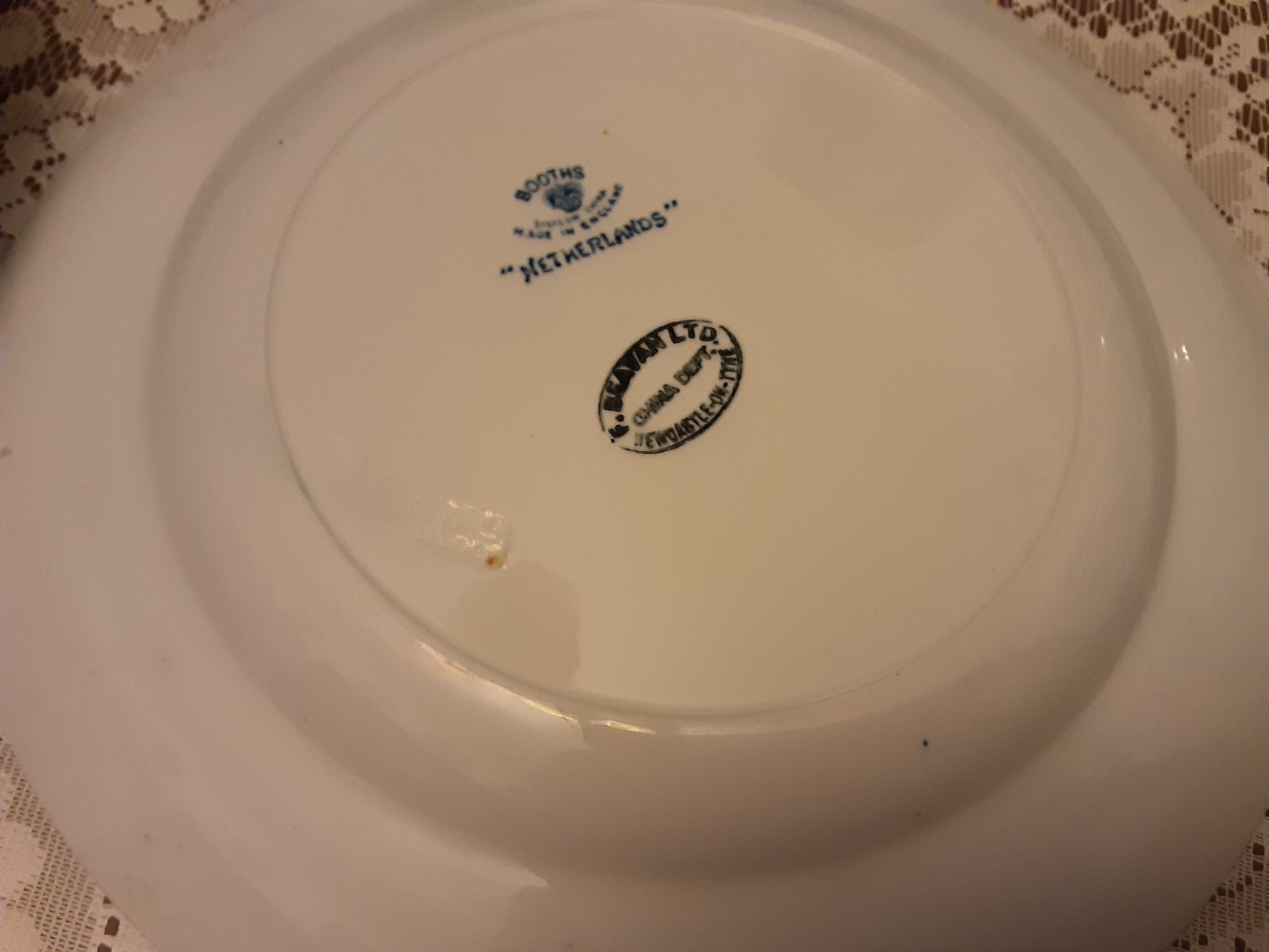 5 english faience plates booths neterlands