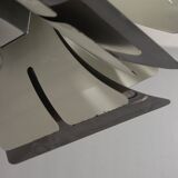 Impressive Space Age chandelier with 5 lights, chrome metal, Italy 1970s.