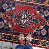 Tapis vintage persan de style européen Shiraz 100 cm x 142 cm années 1950 - 1C1232