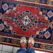 Vintage European Persian-style Shiraz rug 100 cm x 142 cm 1950s - 1C1232