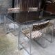 Vintage table chrome legs and smoked glass top