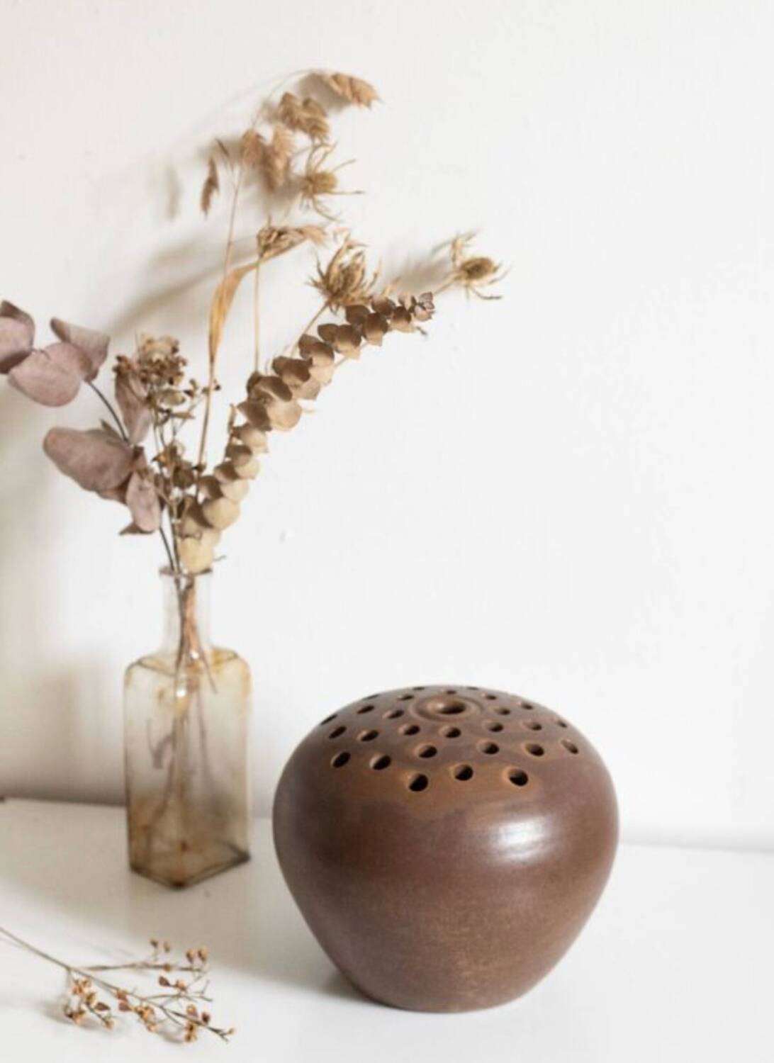 Large stoneware flower spike signed