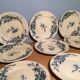 Suite de 12 assiettes plates Terre de fer
