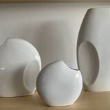 Série 3 vases vintage en céramique émaillée