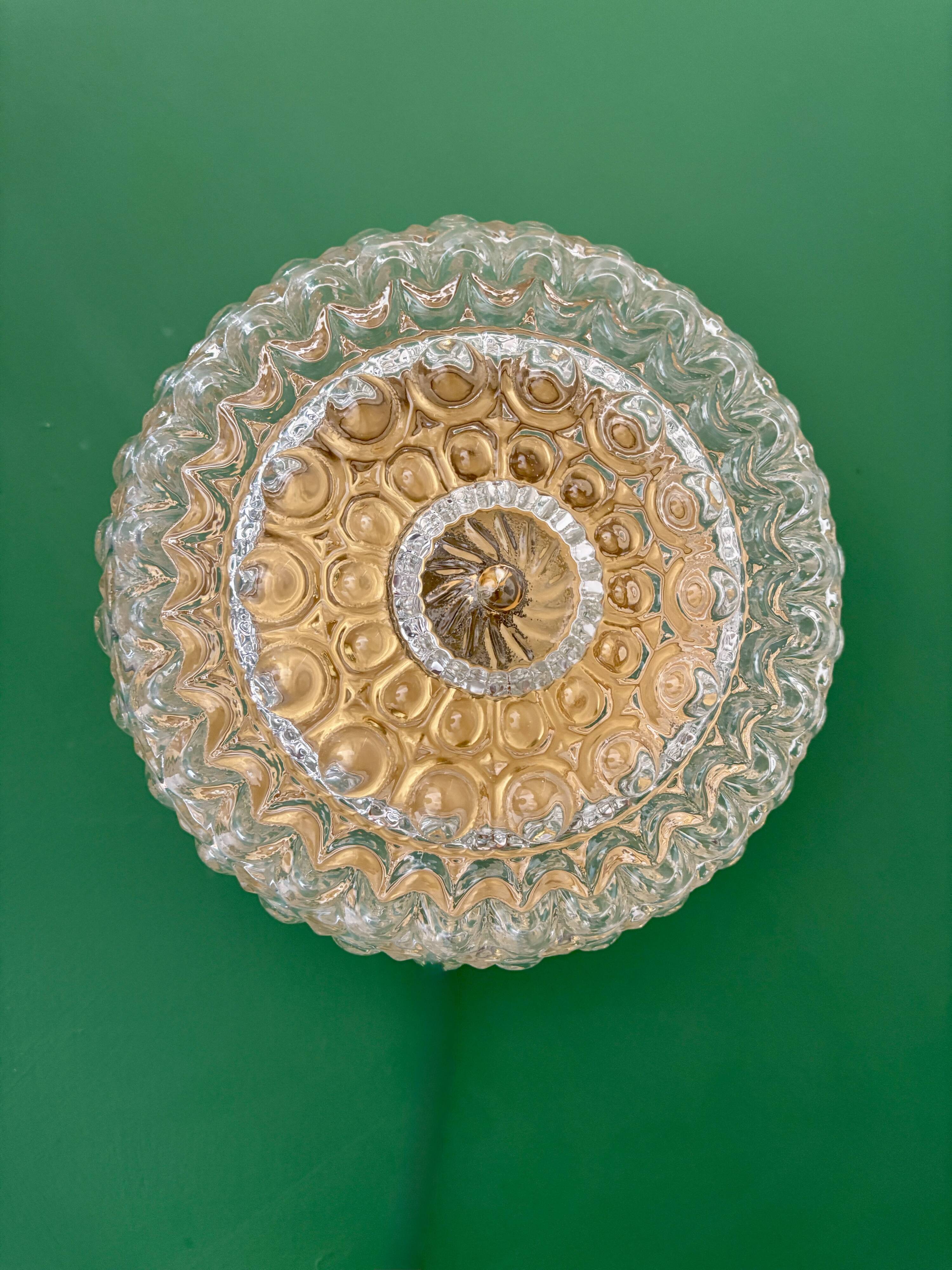 Vintage globe wall or ceiling light in molded glass