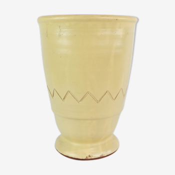 Vase en céramique avec glaçure et motif simpel d’artiste danois inconnu, années 1960