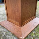 Art Deco dining table in wood and red Formica