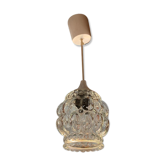 Old vintage 70 pendant lamp molded glass bubble