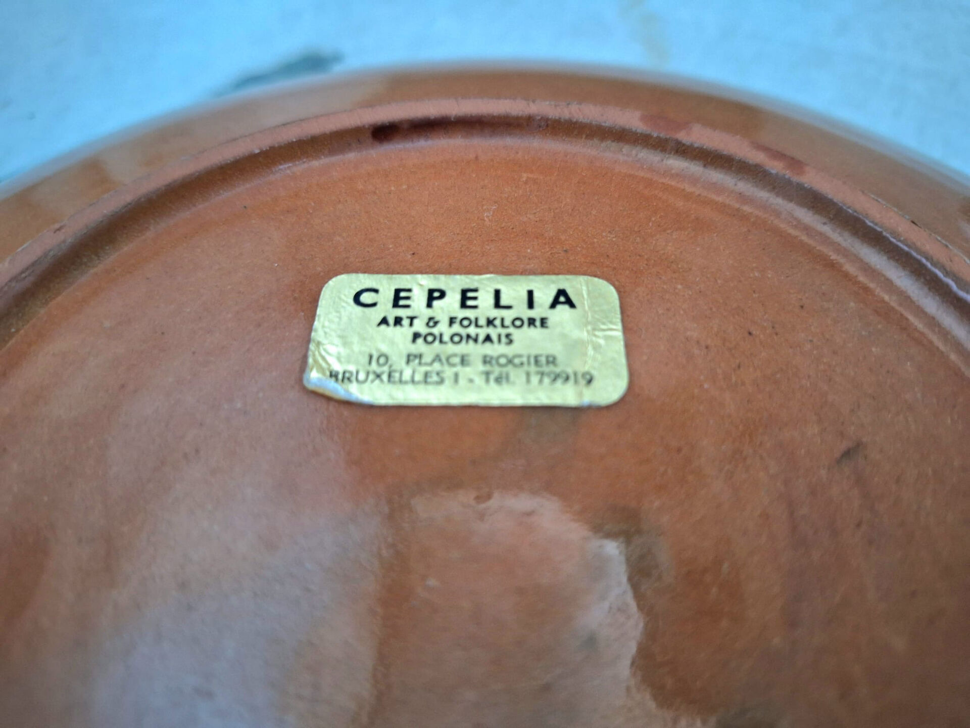 Set of 3 vintage Polish plates from Cepelia, antique tableware.