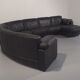 De Sede modular 7-piece mid-century leather sofa in black – Swiss icon