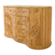 Commode galbée « feuilles » en rotin
